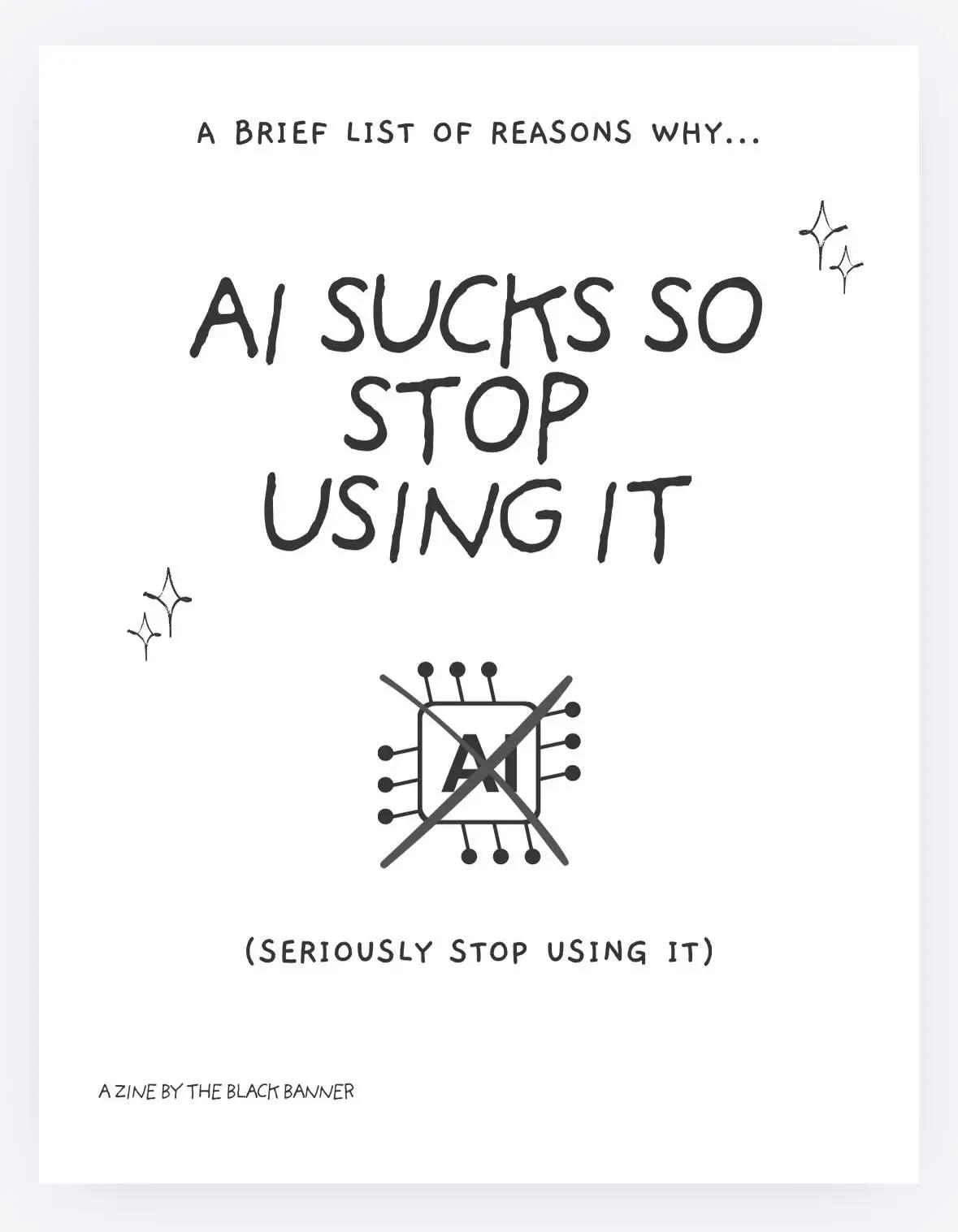A zine that details how AI is bad.