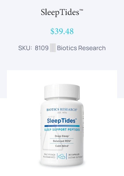 a bottle of SleepTides sleep aid pills