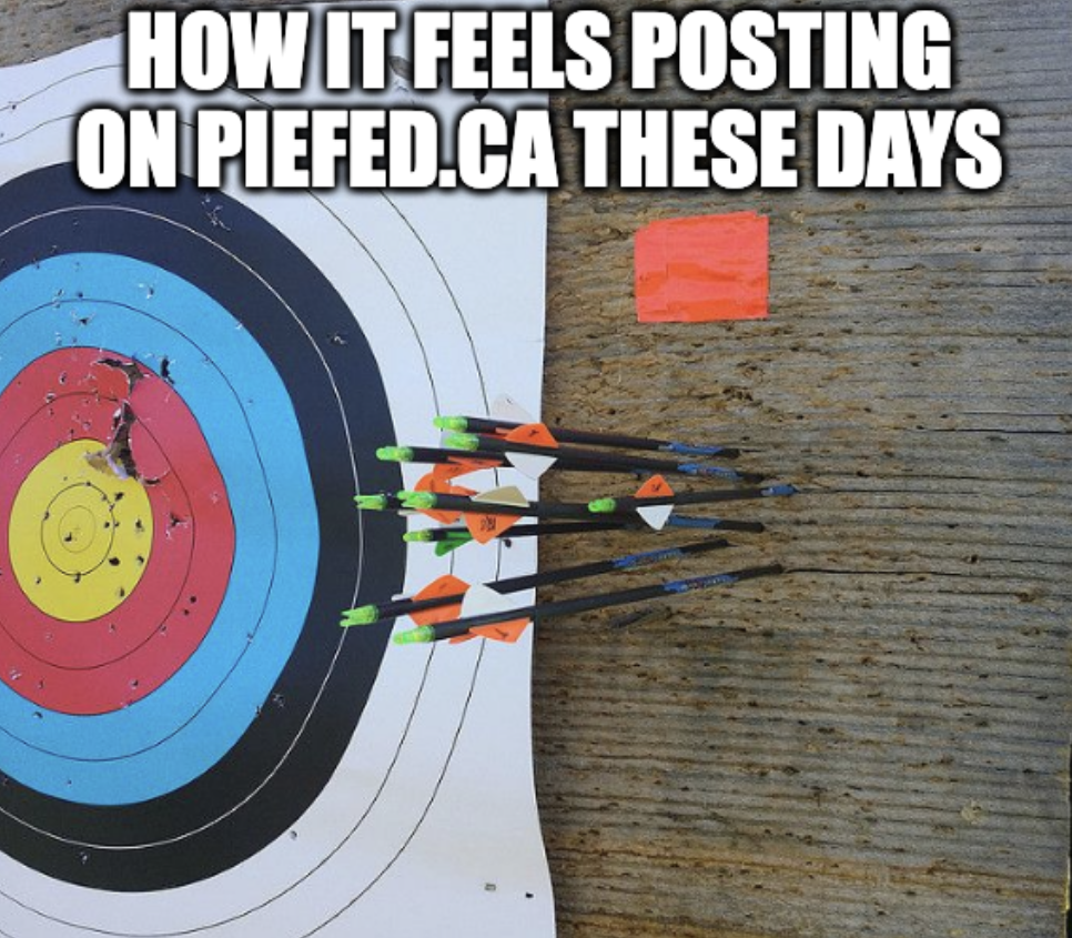 How it feels posting on piefed.ca these days. Arrows missing bullseye.