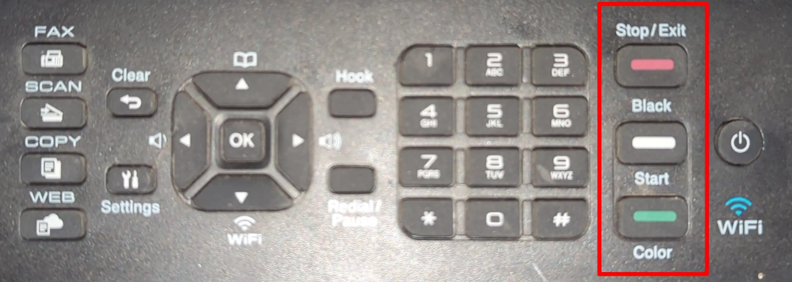 printer control panel