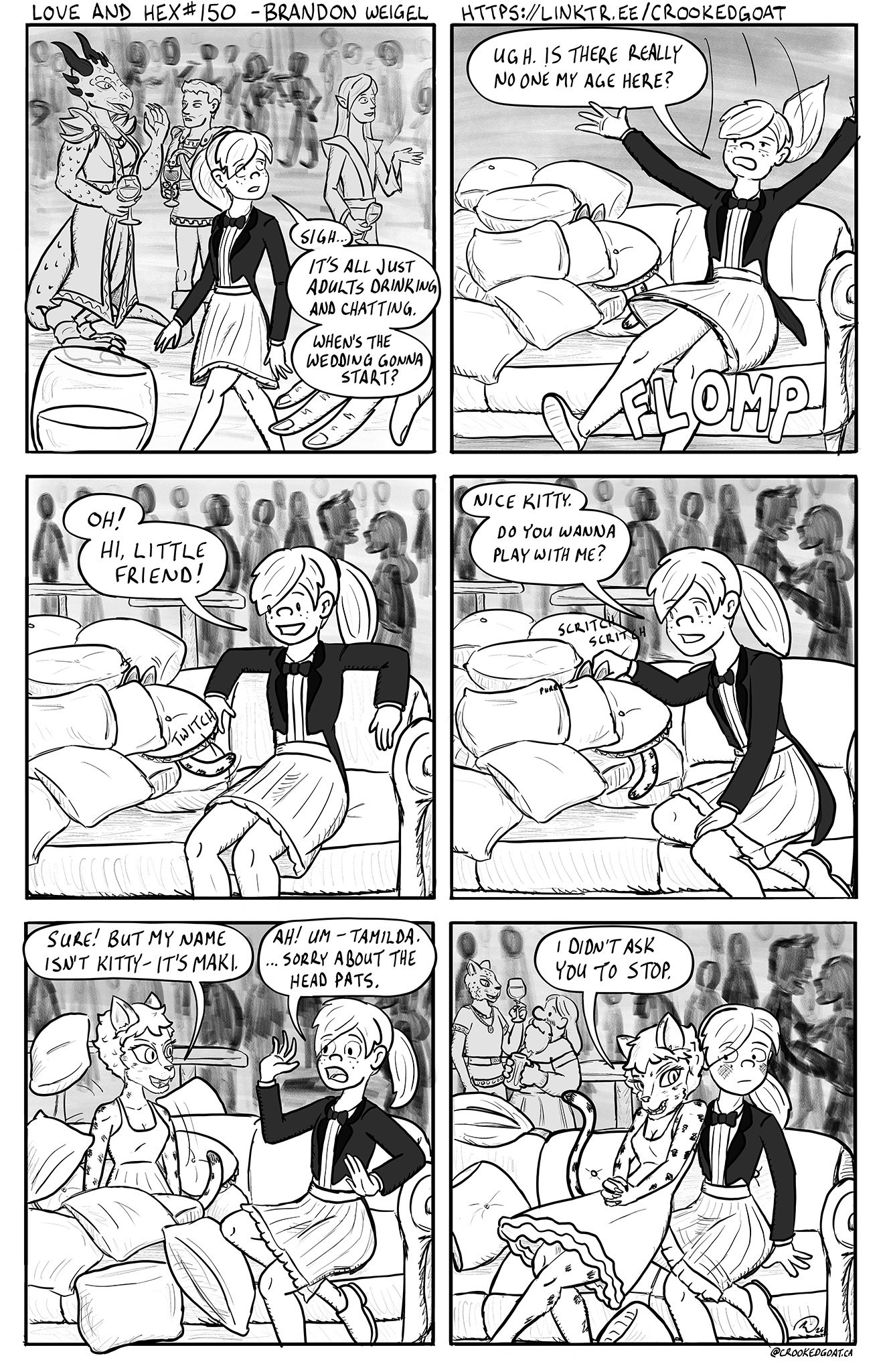 Page 150 from the comic Love and Hex. Full transcript: https://crookedgoat.ca/comic/150/#comic-page