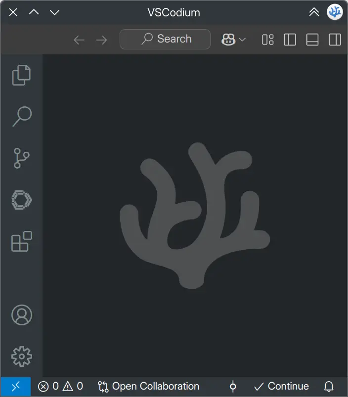 Screenshot of VSCode using the official KDE Breeze theme where the header is not properly styled.